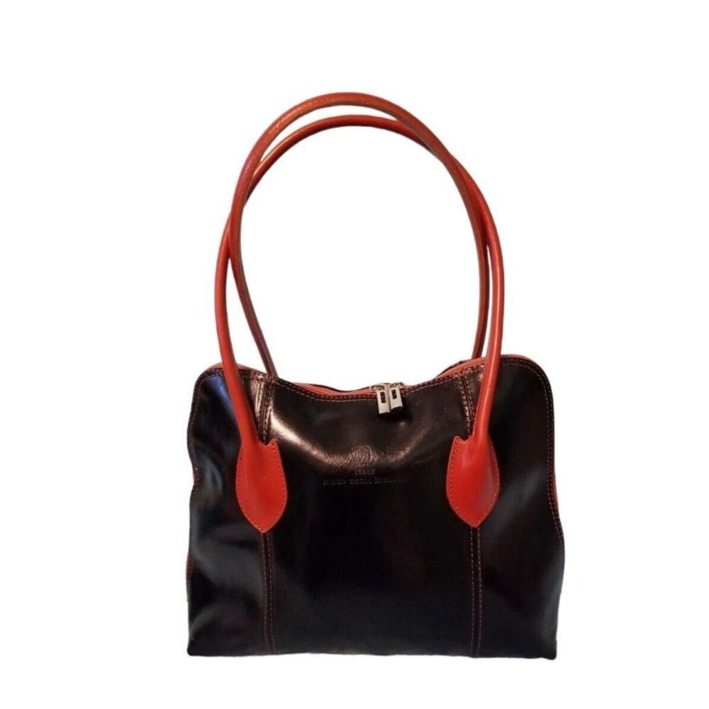 BORGO" DEGLI ETRUSCHI ITALY black LEATHER  purse